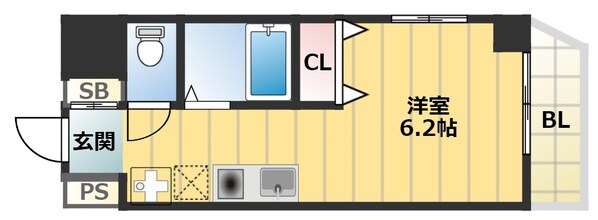 大国町駅 徒歩4分 8階の物件間取画像